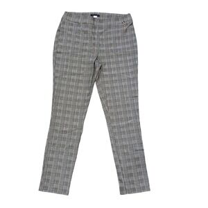 Tommy Hilfiger Plaid Pants Gray Check Officecore Preppy Minimalist Trousers Sz12